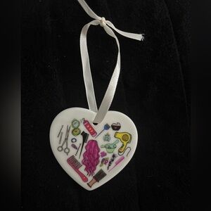 Heart-Shaped Hair Stylist Ornament